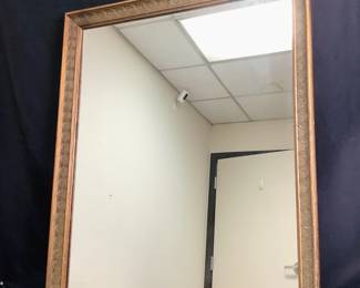BRDA802 Old Heavy Hanging Mirror Vintage framed hanging mirror. Measures approximately 27" by 33" inches, including frame.
