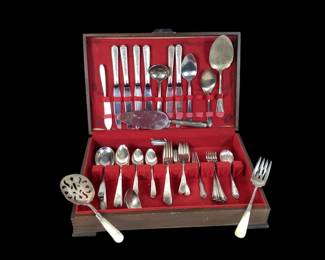 BRDA713 Vintage Misc Silver Plate, Stainless Flatware Hodgepodge of stainless and silver flatware
 