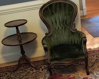 Green Velvet Chair Table