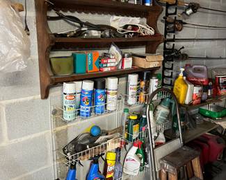 Ladders, paint, and fishing supplies