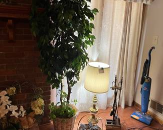 Vacuums, lamps, and fake floral items