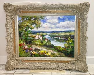 Jean Ganionet "French  Country River Scene, Late Summer"