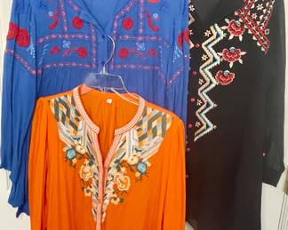 Variety of embroidered tops & tunics 