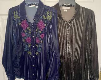 Coldwater Creek velvet tops 