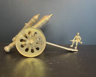 Brass toy cannon