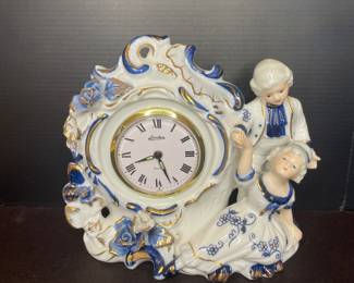 Vtg. Linden porcelain  clock