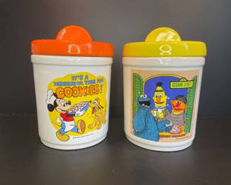 Sesame Street & Mickey Mouse vintage ceramic cookie jars 