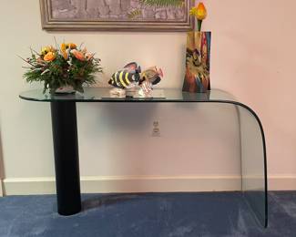 Glass waterfall Console table