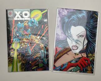 Vintage comic books- Crusade Comic Shi Commemorative Edition and X-O Manowar Valiant Comics