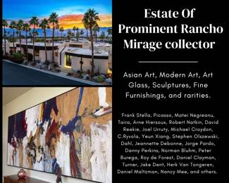 Estate Of Prominent Rancho Mirage collector, Art Glass Fine Art Furniture Collectibles