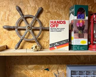 Brass and Wood Ships Wheel