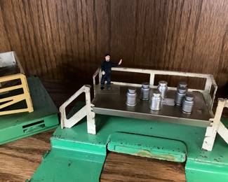 Sold Thru Sears - Lionel Train Platform with Milk Cans & Worker