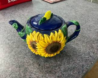 Cobalt Sunflower Teapot