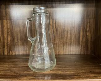 Hazel Atlas Clear Glass Handled Syrup Pitcher 