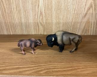 Schleich Germany American Buffalo Bison & Calf Figures