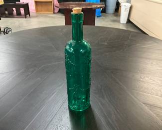 Emerald Green Floral Embossed Bottle