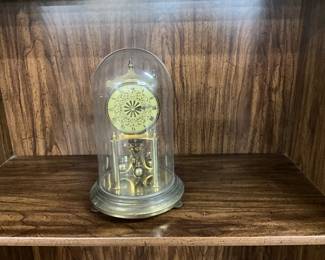 Hermle Quartz Anniversary Clock Glass Domed Germany