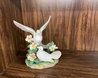 Ceramic Porcelain Doves Figurine