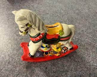 Ceramic rocking Horse Piggy Bank
