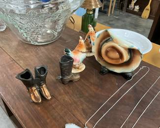 Metal Cowboy Boots Toothpick Holder - Chicken Salt & Pepper Shakers -