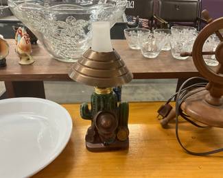 Ceramic Glass Mexican Siesta Oil Lamp