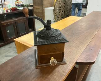 Hand Crank Wood & Cast Iron Coffee Grinder