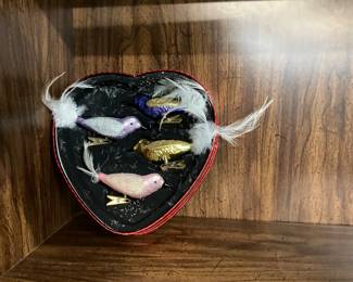 Set of 4 Vtg Clip on Bird Ornaments