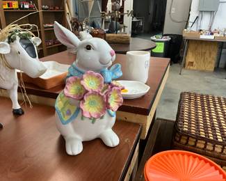 Blue Sky Clayworks Ceramic Easter Bunny Figurine