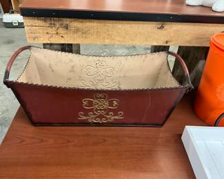Embossed Tin Planter Basket