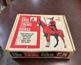 Louis Marx Brave Erik the Viking Action Figure & His Horse - Toy