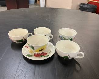 Cups & Saucer Blue Ridge Shoo Fly by Southern Pottery