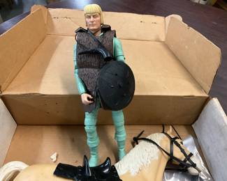 Louis Marx Brave Erik the Viking Action Figure & Horse - Toy