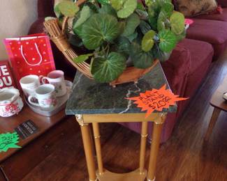 Wood and Granite plant Stand  Plant - 