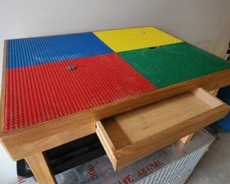 Custom LEGO Play Table with Storage Drawer