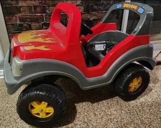 Kids' Electric Ride-On Sports Car with Flame Design