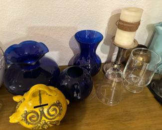 Cobalt blue glass vases