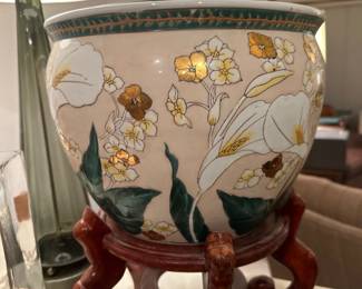 Chinese porcelain fish bowl planter