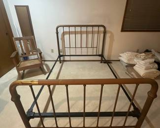 Antique brass bedframe