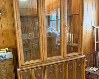 	#24	China cabinet lighted 1 piece 52x17x78	 $100.00 				