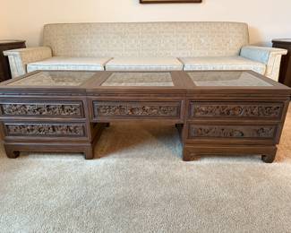 	#6	Hand carved in Thailand 50+ years old coffee table 59x19.5x16	 $200.00 				