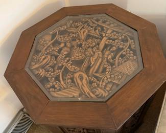 	#8	Hand carved in Thailand 50+ years old side table 22x22	 $100.00 				