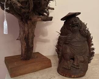 Chinese Carved Bamboo Root Arhat
and Singapore Spider Wood
Original $295 and $175
NOW Both for $75