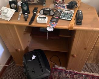 Table with Everything on top and Paper shredder 
36” x 30” x 19”
NOW $20