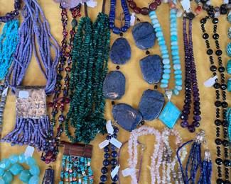 Malachite, Lapis, Pink Quartz, Turquoise,  Coral, Aquamarine,  Amethyst etc..