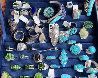 Lots of sterling,  turquoise, peridot and Lapis