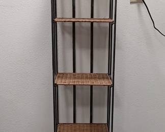 Collapsible Wicker and Metal Shelving