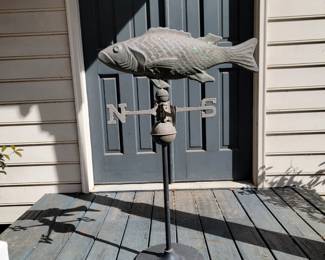 Working copper weathervane on stand.