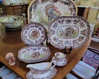 Woodland Spode Collection with partial dinner service.  "Thanksgiving"