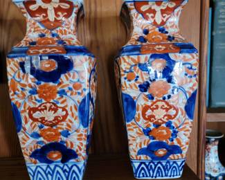 Pair of Imari vases, Circa 1875. Meiji Dynasty. 10" High.