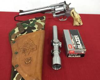 Ruger-RedHawk- Bone Handle -.44 Mag with Scope, Holster, Ammo